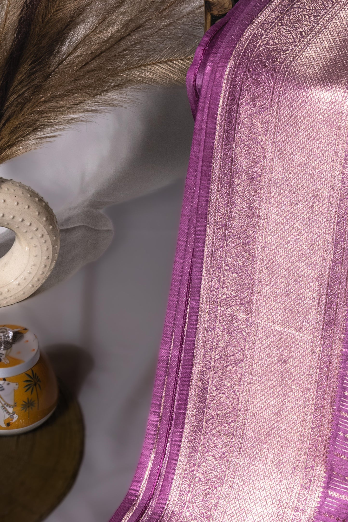Sutrayan Amethyst Aura — Handwoven Purple Silk Saree with Subtle Zari Weave