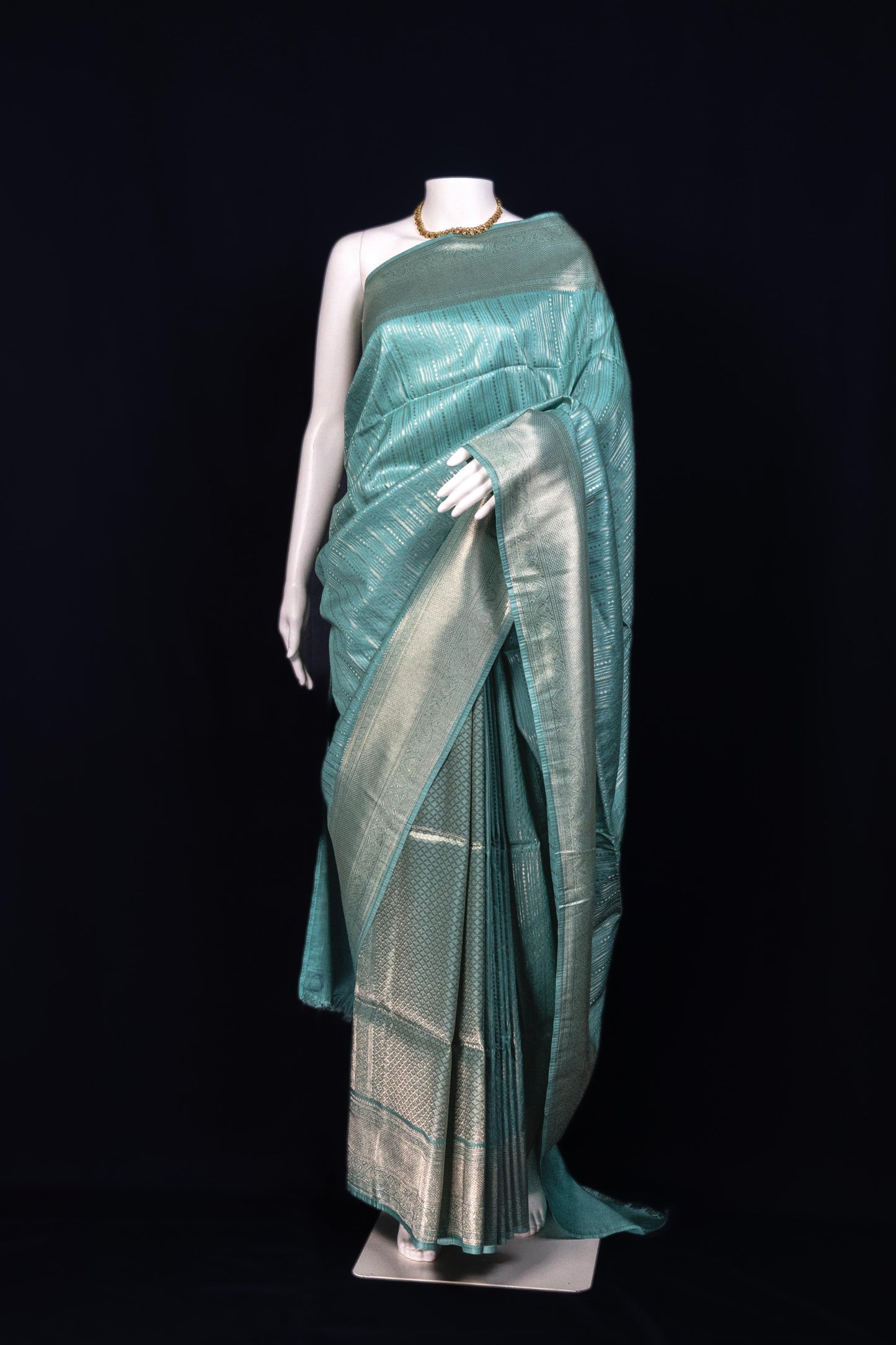 Sutrayan Mint Sheen — Soft Silk Saree with Subtle Zari Accents