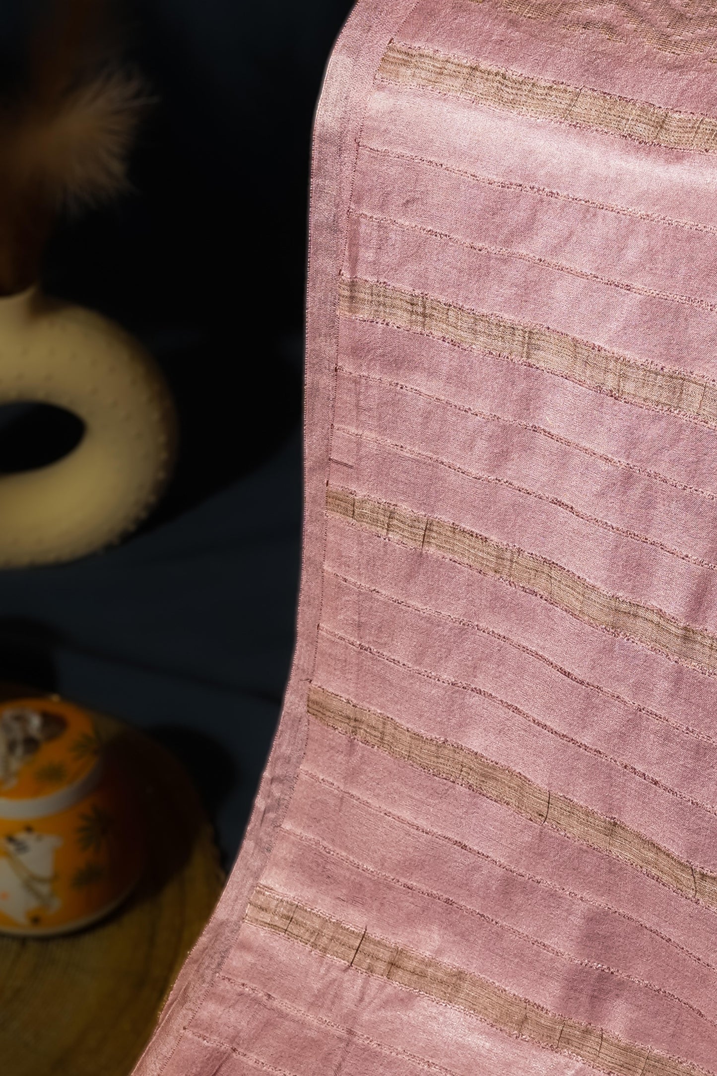 Sutrayan Rose Dust — Handwoven Chanderi Silk Saree in Subtle Blush